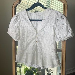S Zara Eyelet White Blouse!